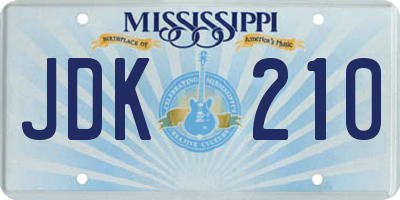 MS license plate JDK210