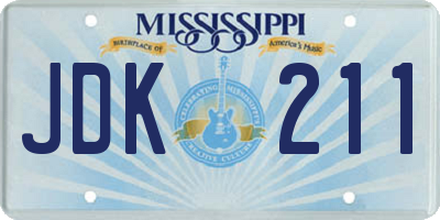 MS license plate JDK211