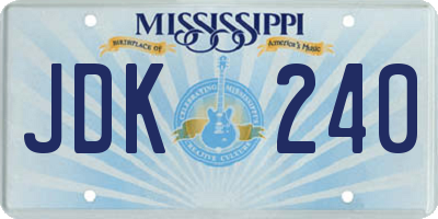 MS license plate JDK240