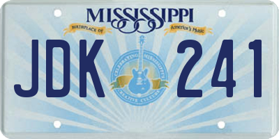 MS license plate JDK241