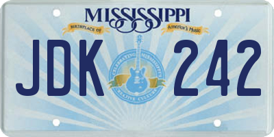 MS license plate JDK242