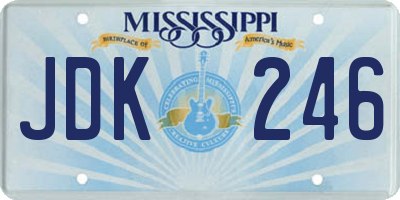MS license plate JDK246