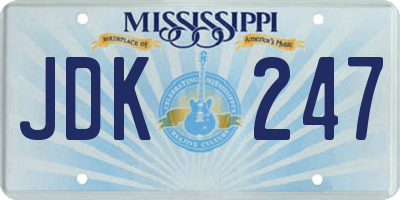 MS license plate JDK247