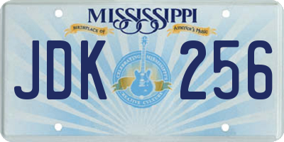 MS license plate JDK256