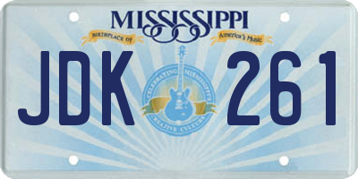 MS license plate JDK261
