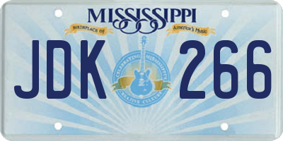 MS license plate JDK266