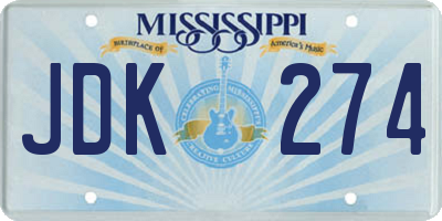 MS license plate JDK274