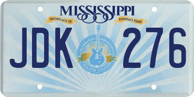MS license plate JDK276