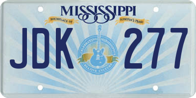 MS license plate JDK277
