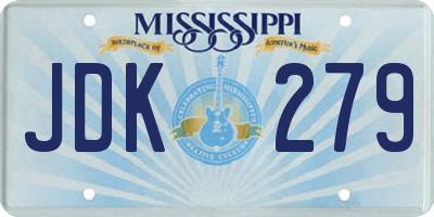 MS license plate JDK279