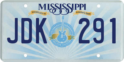 MS license plate JDK291