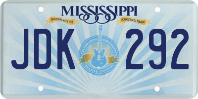 MS license plate JDK292