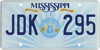 MS license plate JDK295