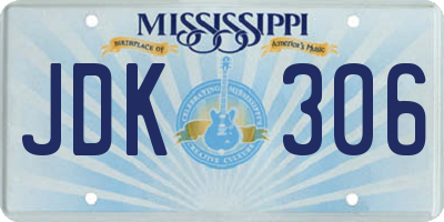 MS license plate JDK306