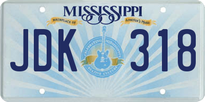 MS license plate JDK318