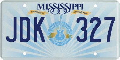 MS license plate JDK327