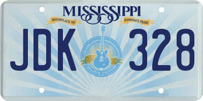 MS license plate JDK328
