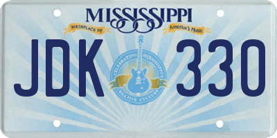 MS license plate JDK330