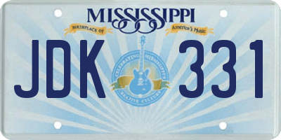 MS license plate JDK331