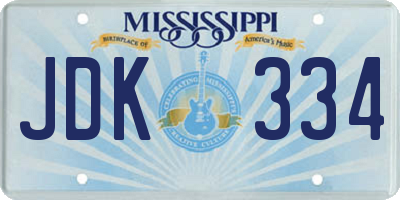 MS license plate JDK334