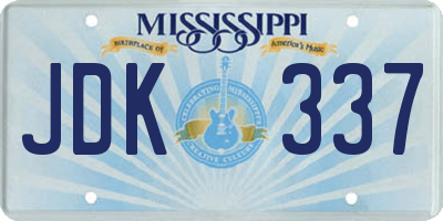 MS license plate JDK337