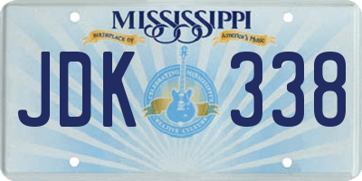MS license plate JDK338