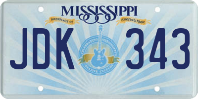 MS license plate JDK343