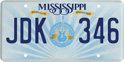 MS license plate JDK346