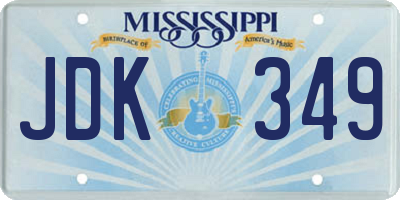 MS license plate JDK349