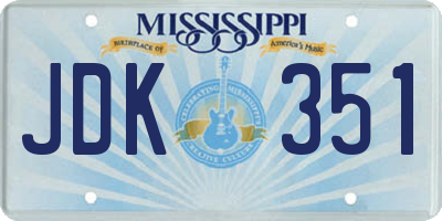 MS license plate JDK351