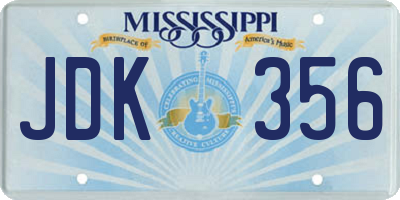 MS license plate JDK356