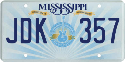 MS license plate JDK357
