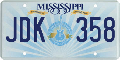 MS license plate JDK358