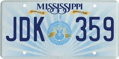 MS license plate JDK359