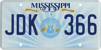 MS license plate JDK366