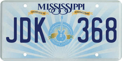 MS license plate JDK368