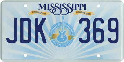 MS license plate JDK369