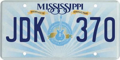 MS license plate JDK370