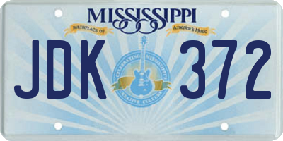 MS license plate JDK372