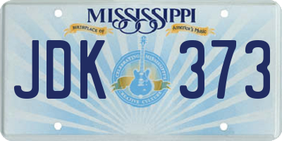 MS license plate JDK373