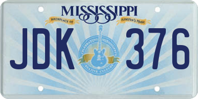 MS license plate JDK376