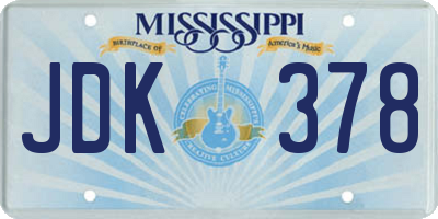 MS license plate JDK378