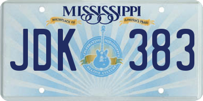 MS license plate JDK383