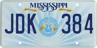 MS license plate JDK384