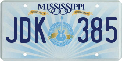 MS license plate JDK385