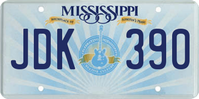 MS license plate JDK390