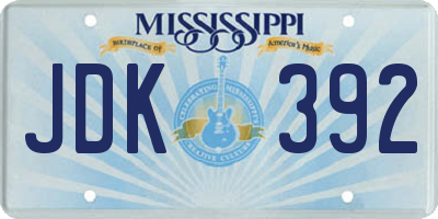 MS license plate JDK392