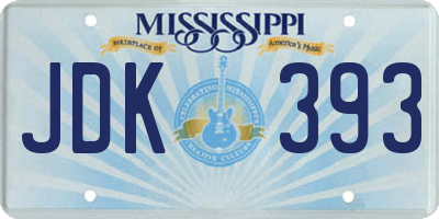 MS license plate JDK393