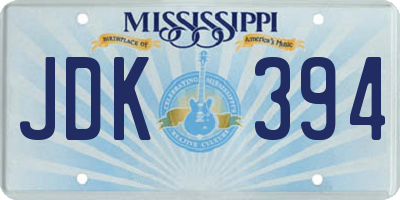MS license plate JDK394