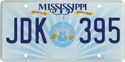 MS license plate JDK395